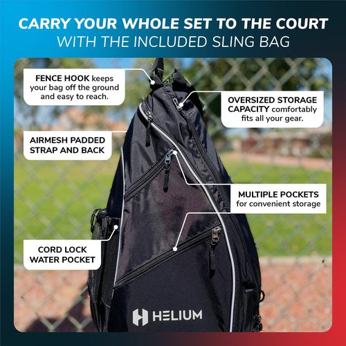 Helium Pro Carbon Fiber Pickleball Paddles - USAPA Certified - High-Spin Texture, Lightweight Honeycomb Core