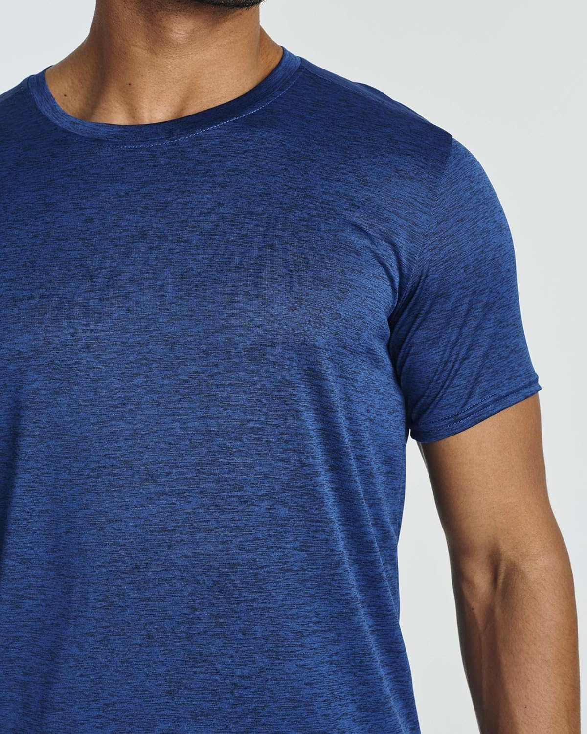 Real Essentials Men's Dry-Fit Short Sleeve Crew Neck T-Shirts - 5 Pack for Gym & Fitness Activities