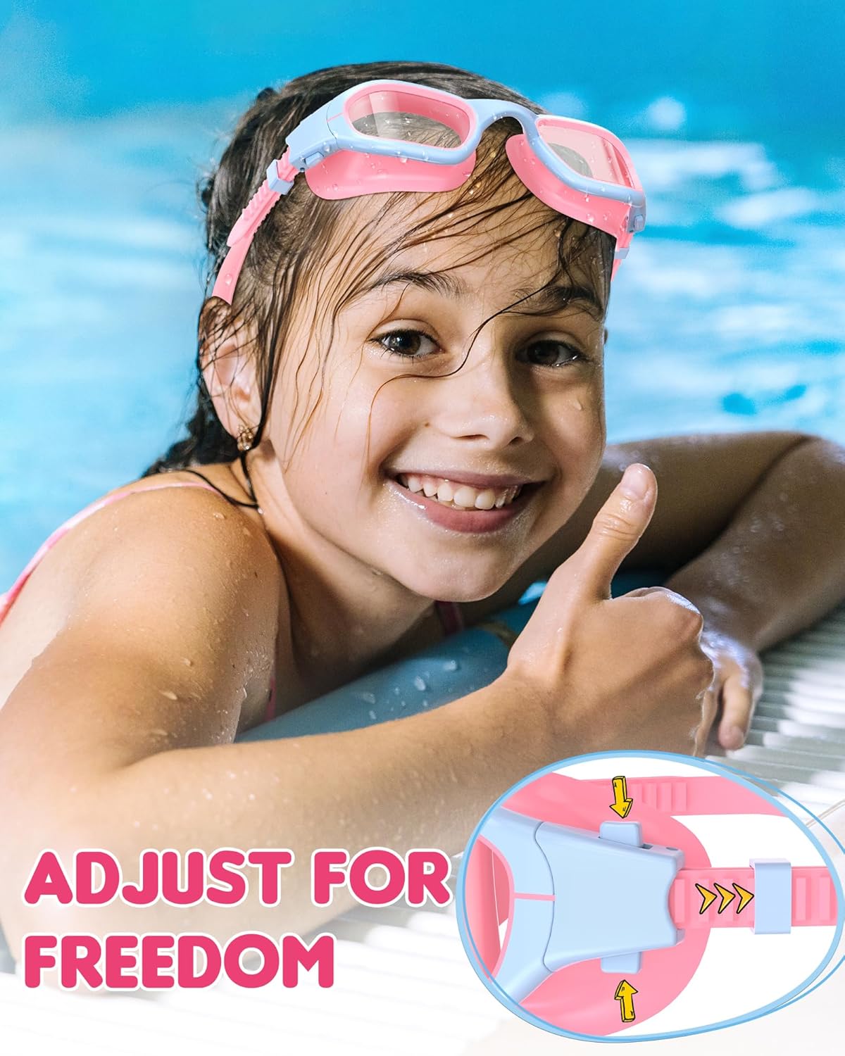 Skiennix Kids Swim Goggles - Anti-Fog UV Protection Glasses for Ages 6-14 | Perfect for Boys & Girls