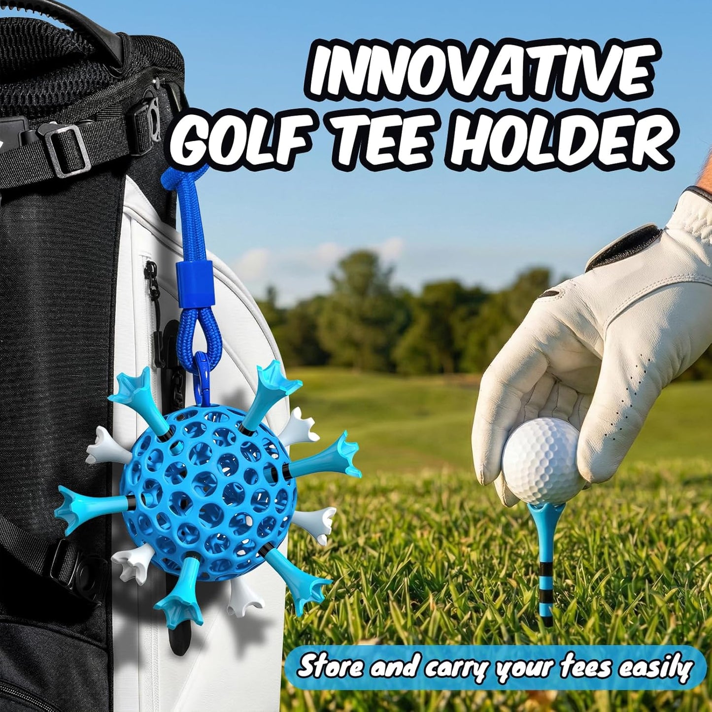 Skiennix Golf Tees - Durable Plastic Design for Enhanced Stability | 60/100 Pack, 2-3/4" or 3-1/4"