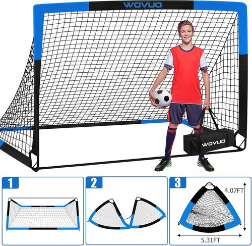 Kids Soccer Goals - Portable 6x4 ft Training Set with Target, Ball & Cones | Ideal for Ages 3-14
