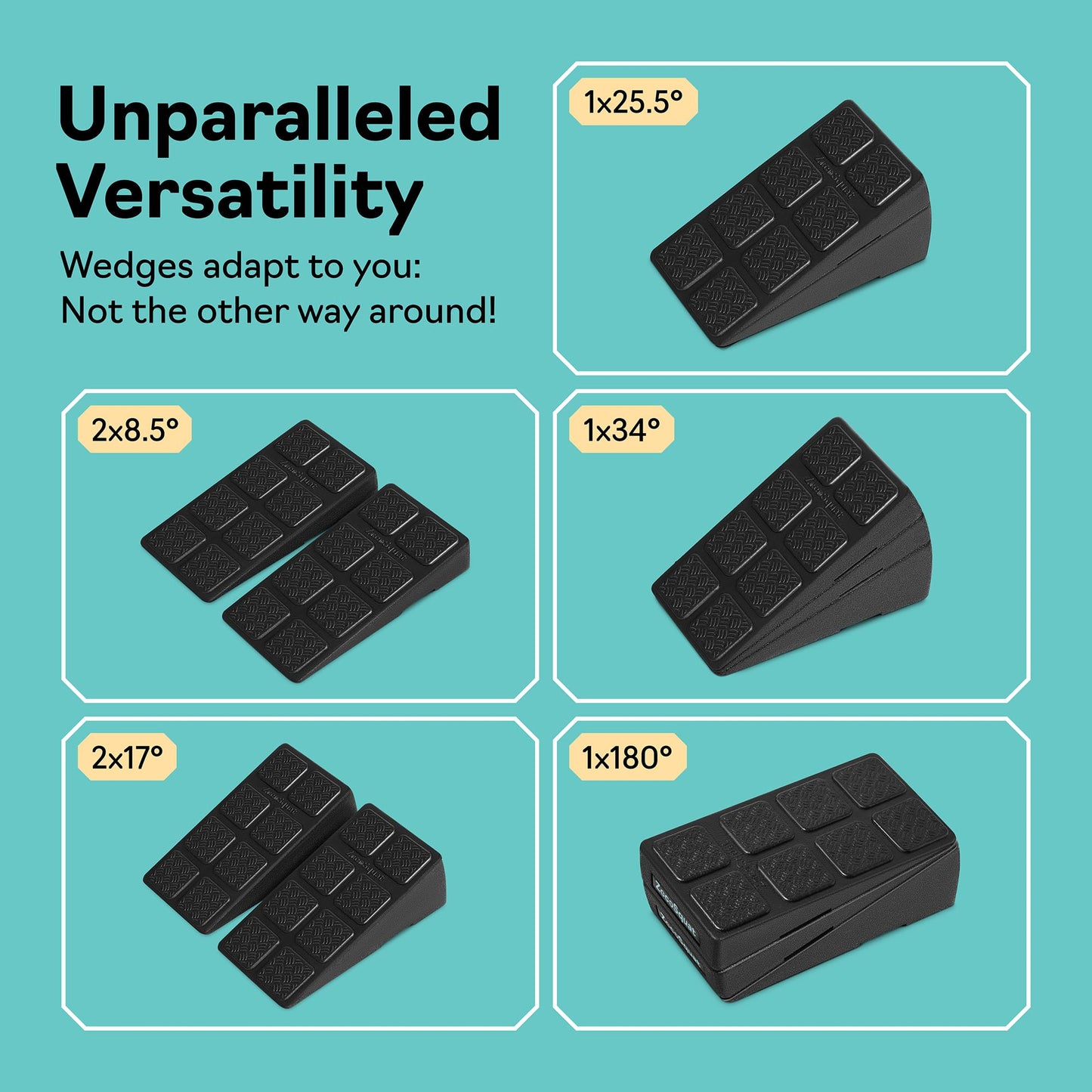 Squat Wedge Block Set of 3 - 960 LBS Capacity - Slant Board for Calf Stretching with 5 Stackable Angles - Calf Stretcher Slant Board - Workout Equipment - EPP Material for Exercise Equipment & Physical Therapy