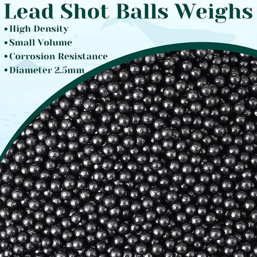 Lead Shot Balls - 99.9% Pure Lead Shot Pellets for Fishing | 2.4mm Size for Weight & Vibration Control