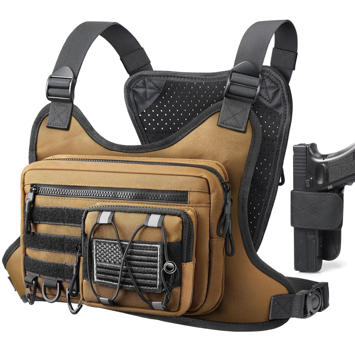 RXW Chest Bag for Men Women, Tactical Chest Rig Holster, EDC Chest Pack