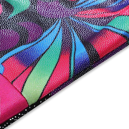 Belovance Girls' Gymnastics Leotards - Sparkle Butterfly Floral Design | Sleeveless Biketards in Hot Pink & Black