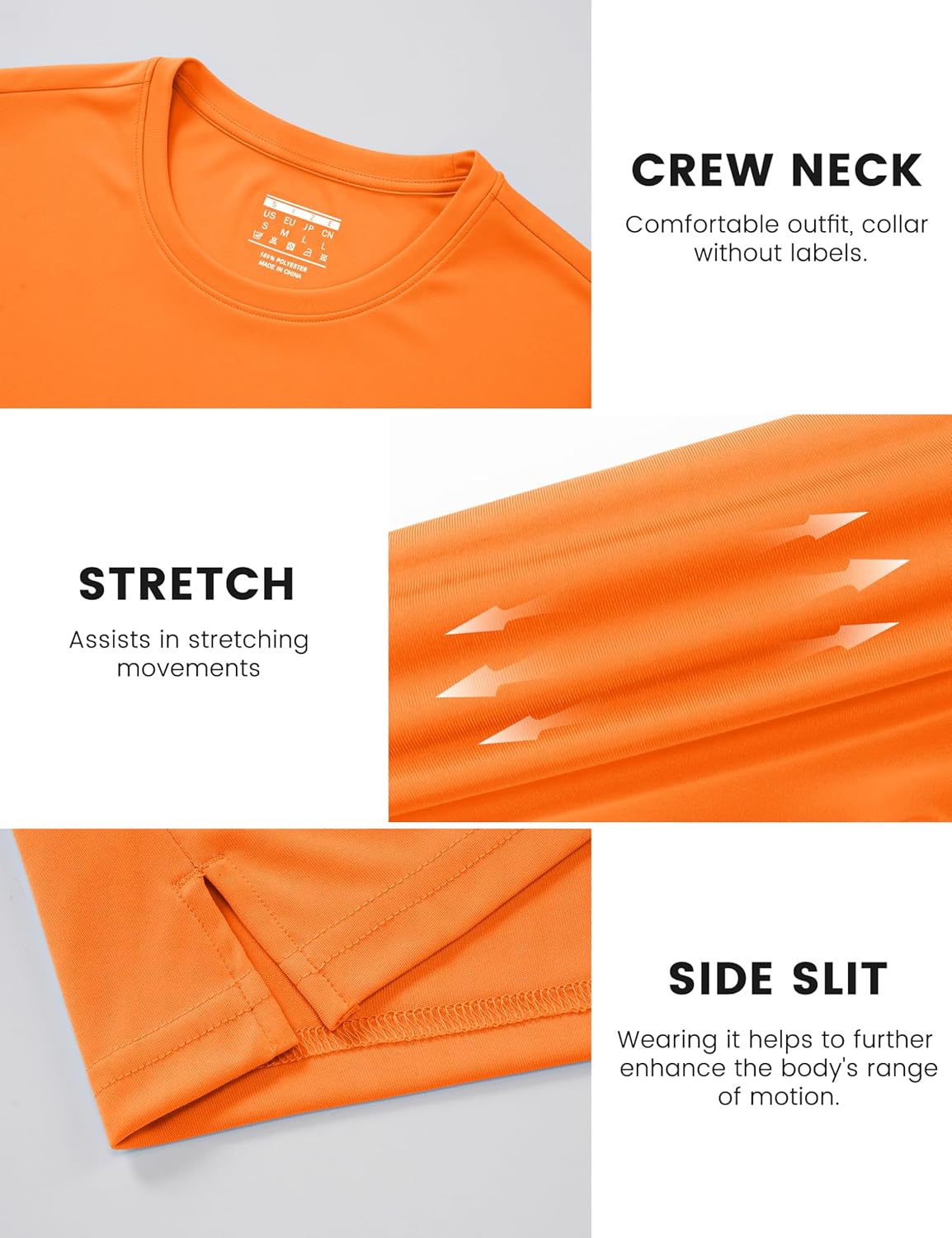 TACVASEN Men's Athletic Workout Shirt - Dry Fit Running Rash Guard | UPF 50+ Breathable T-Shirt