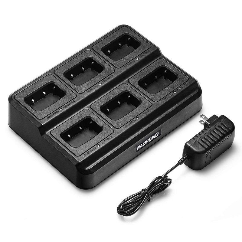 6pcs BAOFENG BF-888S Walkie Talkie for Adults, Long Range Two Way Radio, 1500mAh 16 CH, 6 Radios 6 Earpieces 1 Six-way Charger 1 Cable