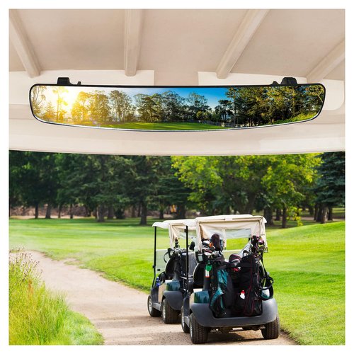 10L0L Golf Cart Rear View Mirror for Yamaha EZGO Club Car - Universal Golf Cart Mirrors 16.5" Extra Wide 180 Degree Panoramic RearView Mirror