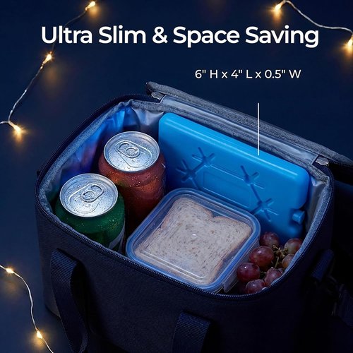 Kona Slim Ice Packs - Reusable Quick Freeze Packs for Lunch Boxes & Coolers | 4 Pack, Blue