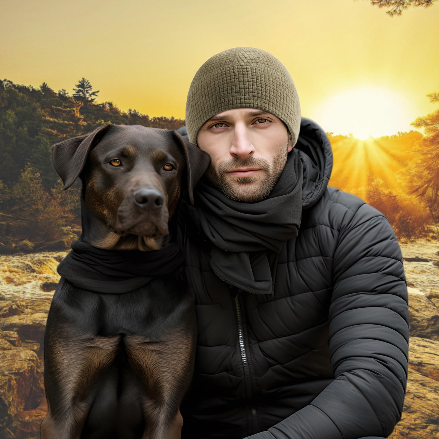 2 Pack Grid Fleece Beanie Watch Cap Waffle Tactical Beanie Multi-Season Army Military Fleece Hat, All Weather Gear, One Size, Black/Grey