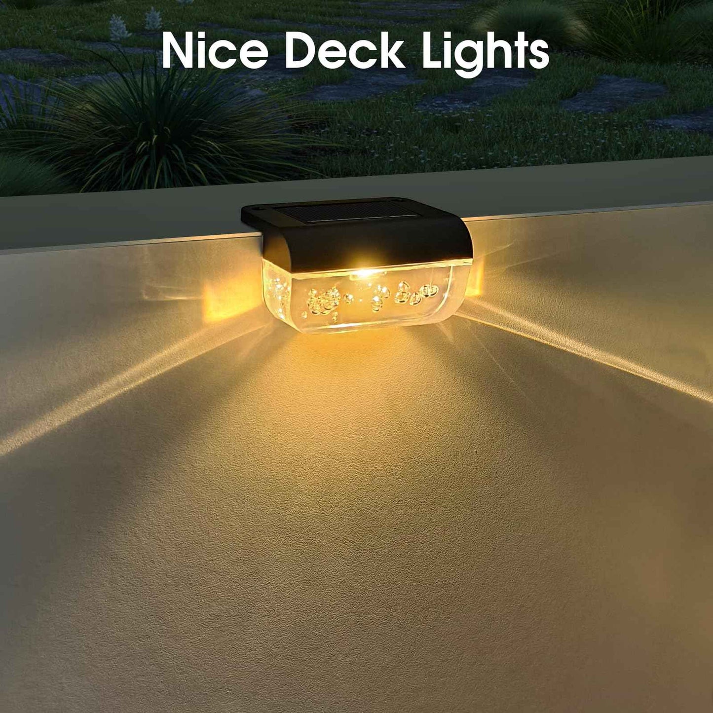 Eyrosa Solar Deck Lights 8 Pack, Solar Lights Outdoor Waterproof for Outside, Stairs, Step, Fence, Yard, Garden, Patio, Pool, Railing (Warm White)