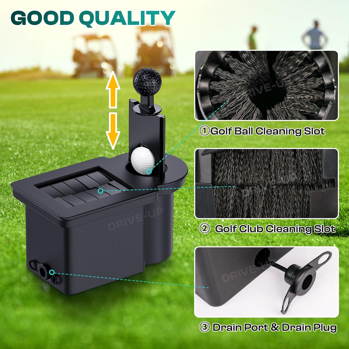 DRIVE UP Golf Cart Ball Washer and Club Cleaner Kit, Club Cart Golf Ball Cleaner and Club Head Washer, Suitable for Club Car Precedent, Tempo, Onward Gas and Electric Golf Carts, OEM 103662801