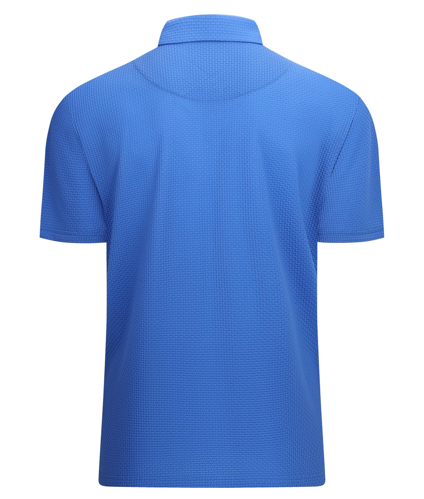 Mens Bubble Jacquard Super Stretch Short Sleeve Polo Shirts,Royal,L