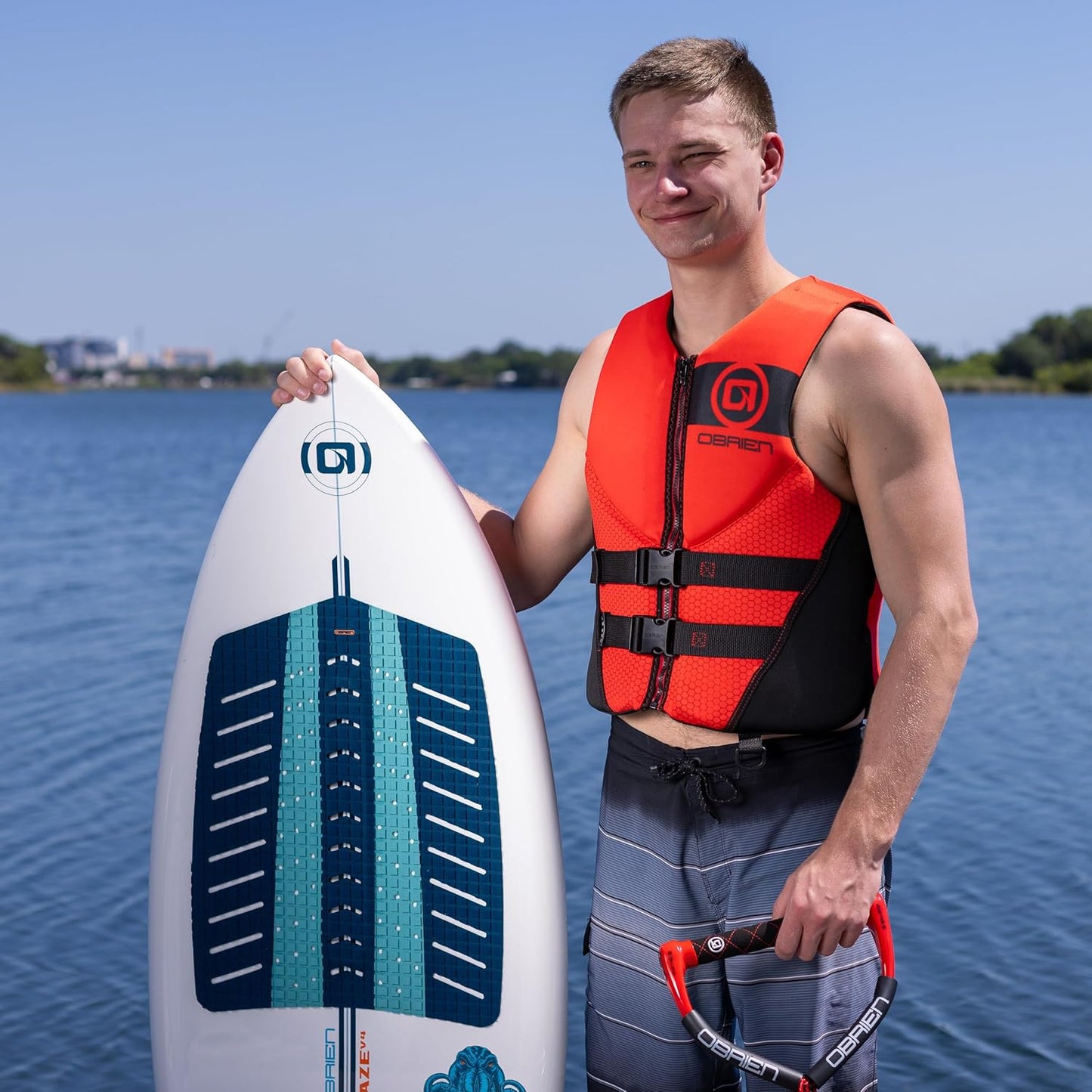 O'Brien Men’s Traditional RS Life Jacket - USCG Approved, Front Hinge Design, Adjustable Belts & Wide Armholes