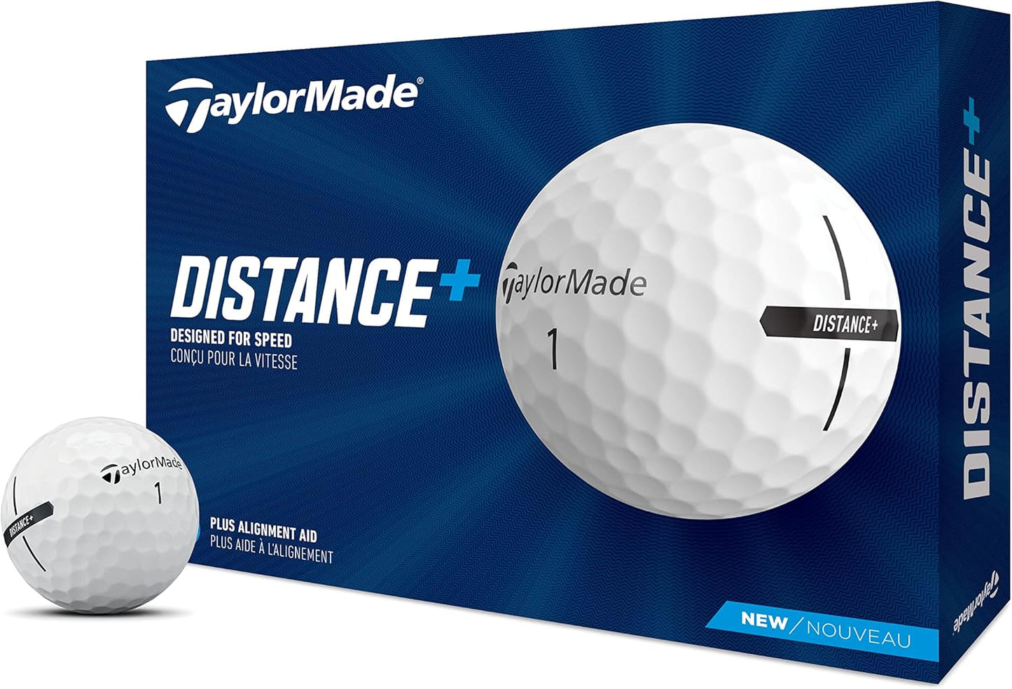 TaylorMade Golf Distance+ Balls - Enhanced Distance & Control | Ideal for All Skill Levels
