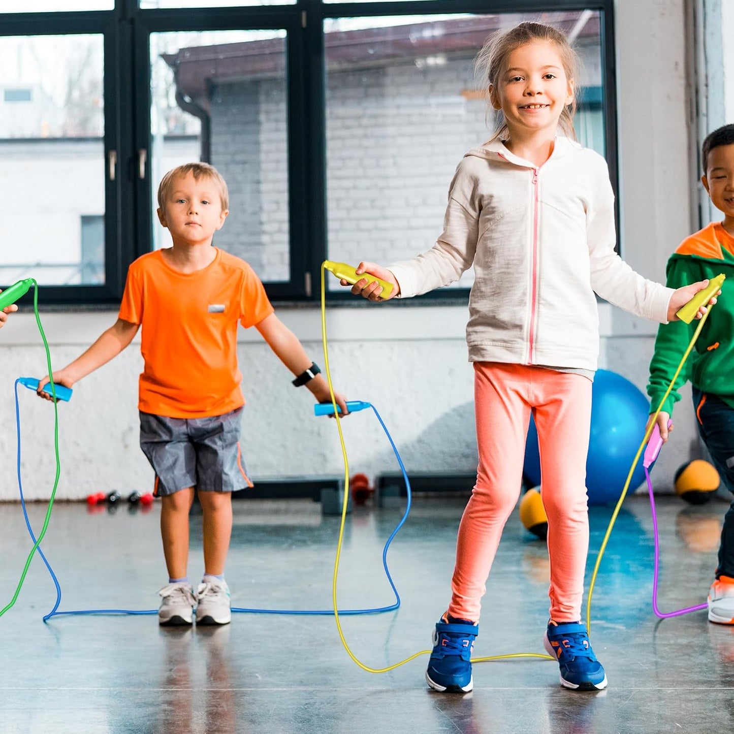 Skiennix 24pcs Kids Jump Ropes - Colorful Adjustable PVC Skipping Ropes for Fun Fitness Activities