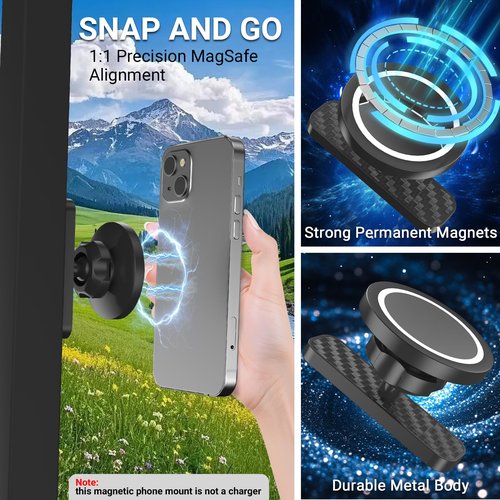 JaoNanl Magnetic Golf Cart Phone Holder - Golf Cart Phone Mount for EZGO, Club Car, Compatible with MagSafe iPhone 16 15 14 13 12 Series Mini, Fits EZGO & More, Ideal Golf Gift for Men & Women
