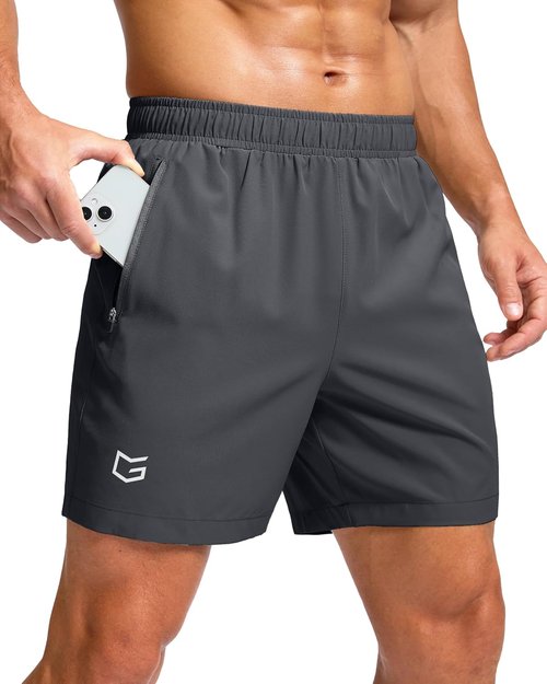 G Gradual Men's Athletic Running Shorts - Quick Dry Workout Gym Shorts with Zipper Pockets | 7"/5"/9" Options