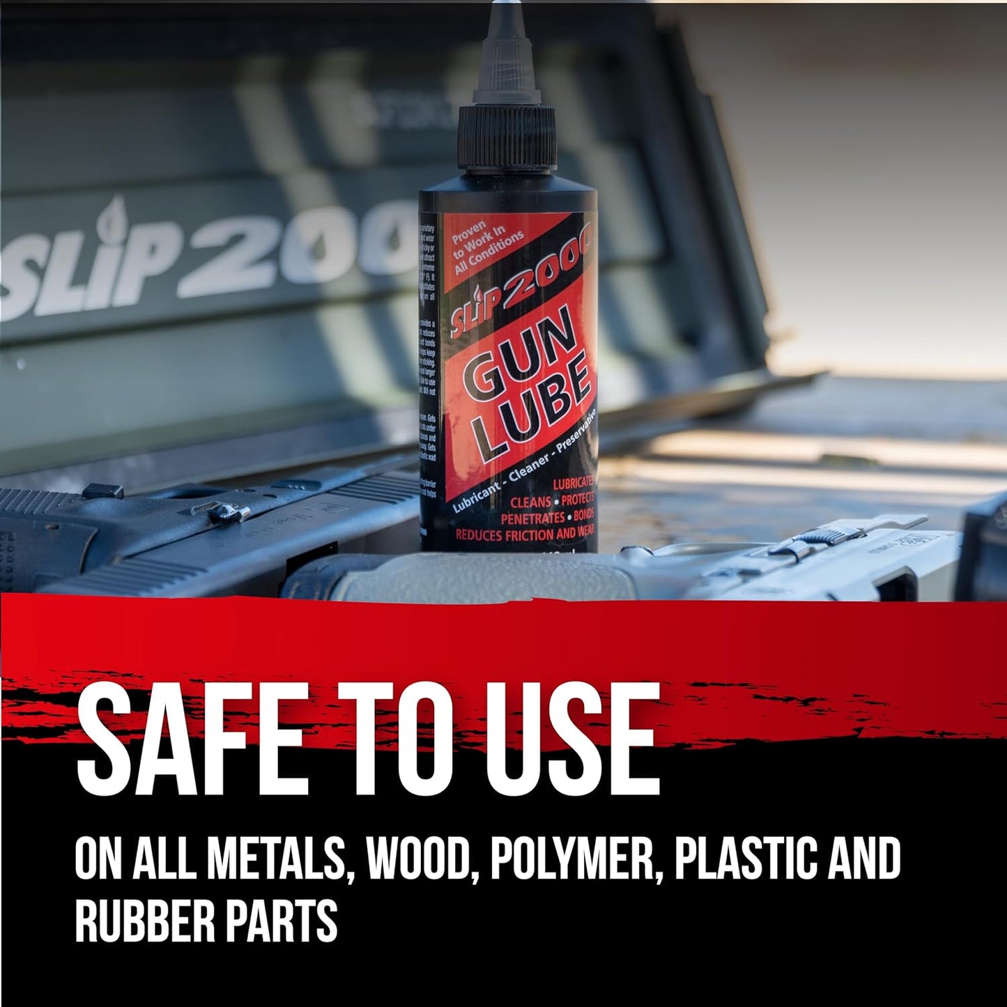 Slip 2000 Gun Lube | Buddy Pack with Needle Tip Applicator | 100% Pure Synthetic CLP | 4 oz & 1 oz Sizes