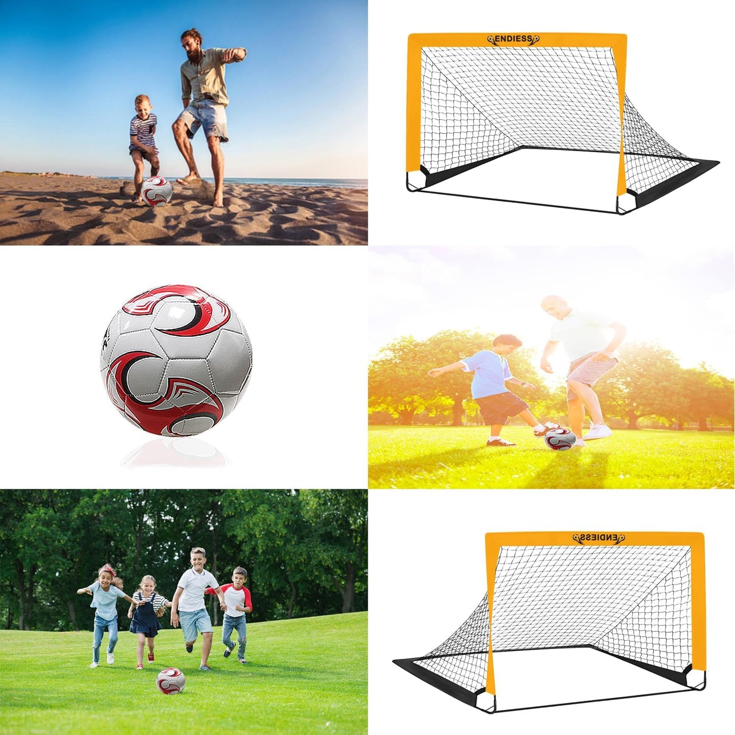 Pop Up Soccer Goals by [Brand Name] - Durable 4'x3' Kids Soccer Net Set with Ball, Pump & Carry Bag
