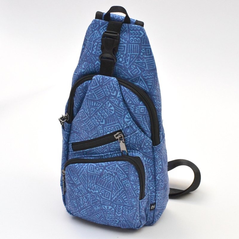 Nupouch Anti-Theft Daypack: Anti Theft Crossbody Bag, Lightweight for Travel, Hiking, or Everyday Pickpocket Protection, Large, Blue Aztec