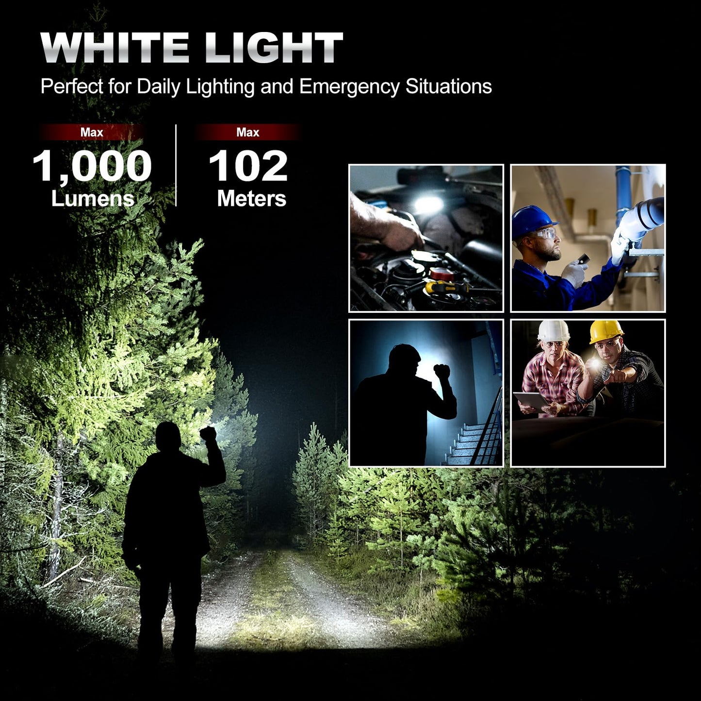 irillaNove EDC Flashlight, 1000 Lumens Pocket Flashlight with Class 1 Red Laser, UV and White LED Combo, Rechargeable Flat Flashlight for Outdoors, Emergency, Pet Urine Detection