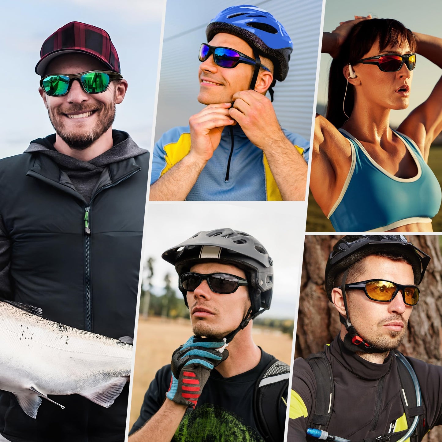 FEISEDY Polarized Sports Sunglasses for Men Women Youth Baseball Running Cycling Fishing TAC Glasses UV400 B0150