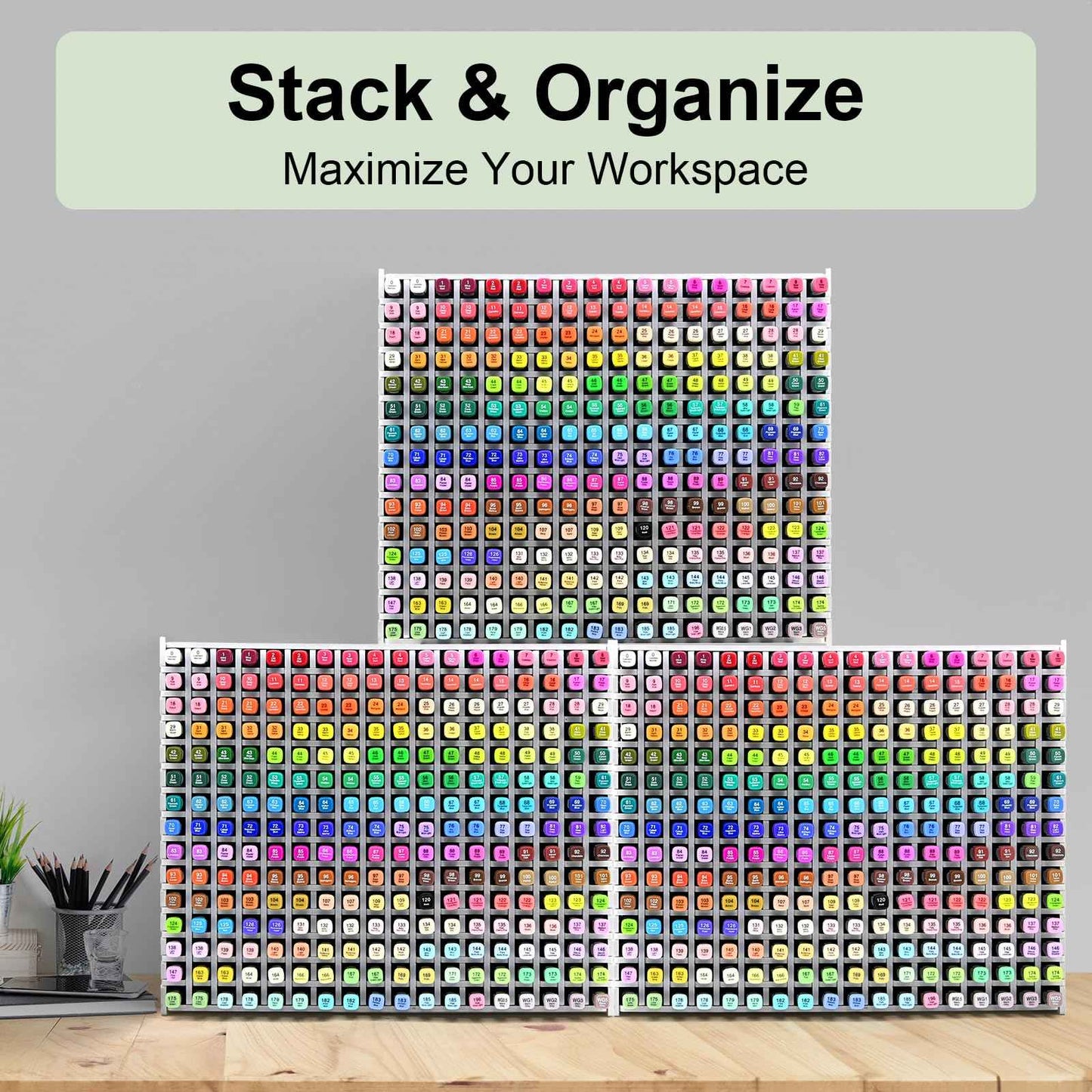 270-Slot Marker Holder with Adjustable Dividers, Marker Storage Organizer for Desk, Home, Office, Craft Room, and Classroom