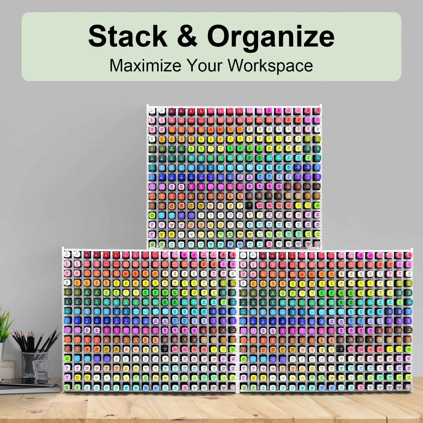 270-Slot Marker Holder with Adjustable Dividers, Marker Storage Organizer for Desk, Home, Office, Craft Room, and Classroom