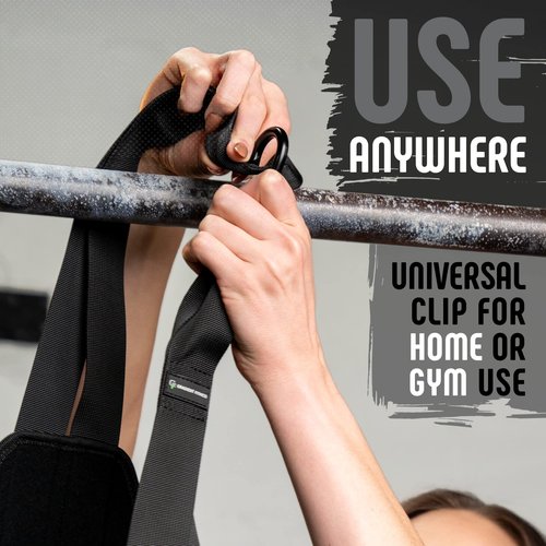 Gradient Fitness Hanging Ab Straps (2 pack), Pull Up Straps, Ab Destroyer, Ab Straps for Pull Up Bar, Ab Sling Straps, Workout Straps (Black)