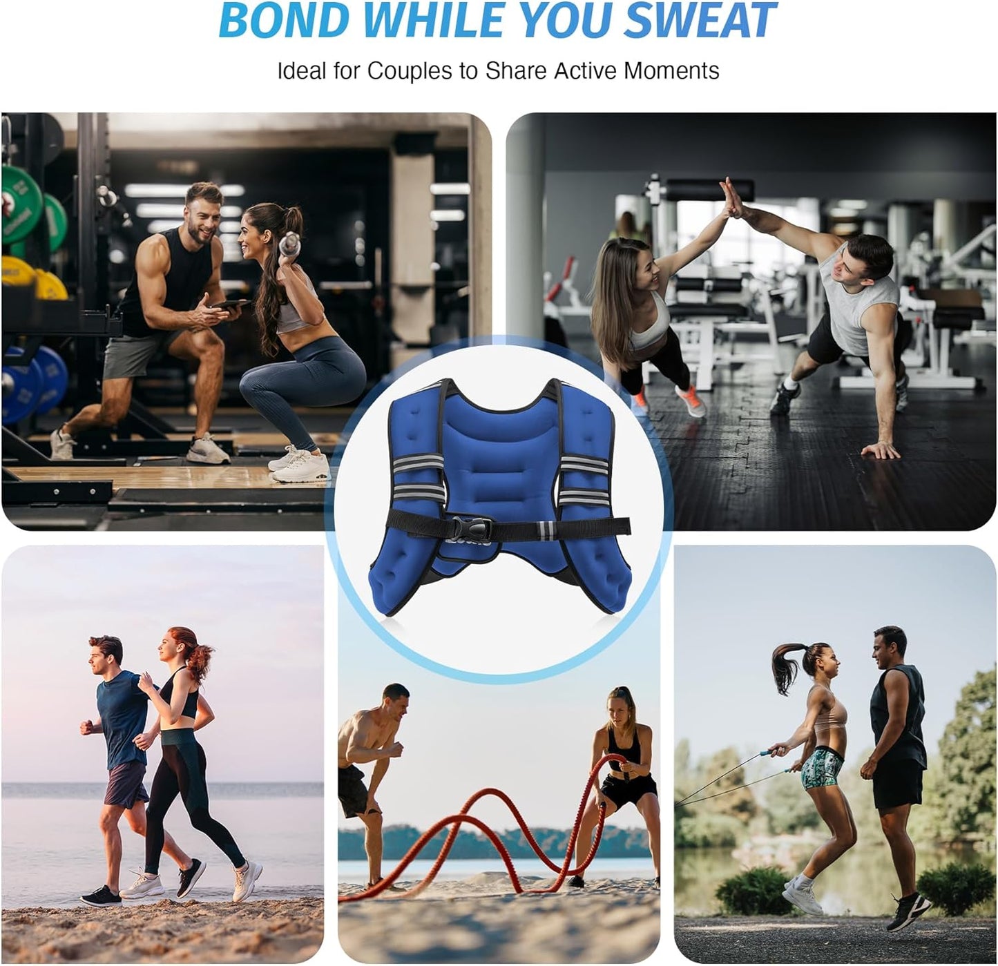 ZELUS Weighted Vest - Adjustable 6lb to 30lb | Reflective Stripe for Enhanced Workout Performance