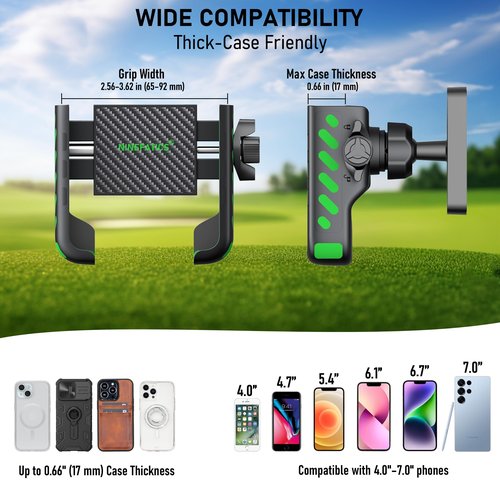 Magnetic Golf Cart Phone Holder 360°, Golf Cart Accessories Gift for Men Women, Fits EZGO Club Car Yamaha, 8X N52 Magnets with Safety Strap, Phone Caddy for iPhone Galaxy Pixel, 2026 Stocking Stuffers