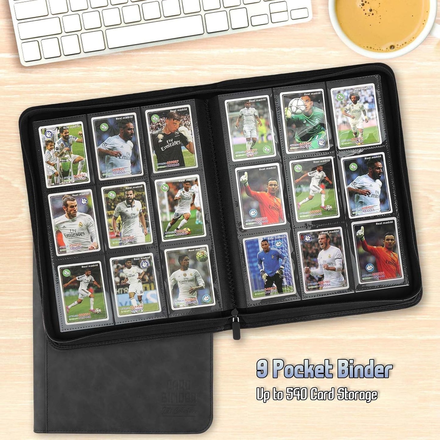 Trading Card Binder - Premium 9 Pocket PU Collection Album for MTG, TCG & Sports Cards | 540 Pocket Capacity (Black)