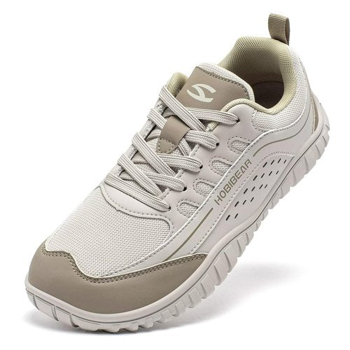 HOBIBEAR Zero Drop Barefoot Shoes|Trail Running Sneakers for Women Men|Wide Toe Box Fashion Walking Shoes(Sandy, Women 7/Men 6)