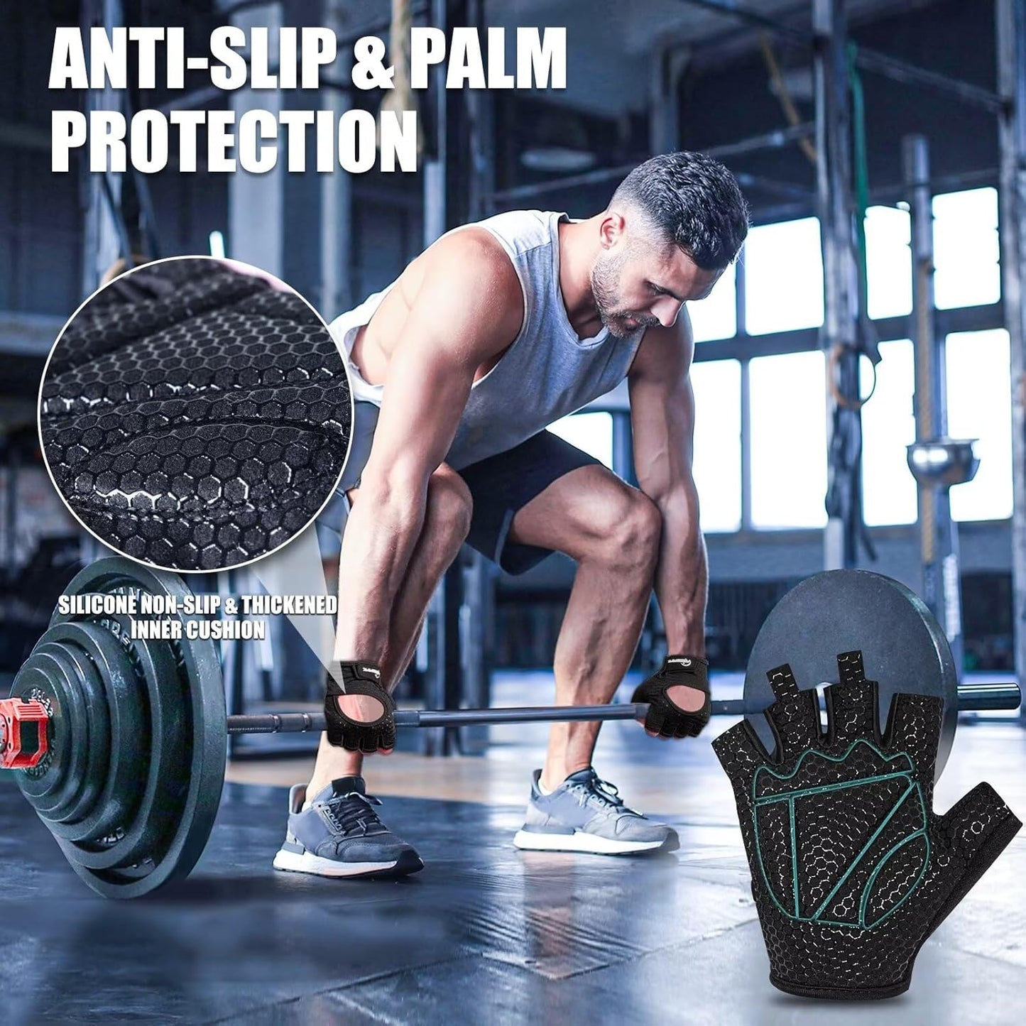 RIGWARL Workout Gloves - Lightweight Fitness Gloves with Full Palm Protection & Excellent Grip for Men and Women