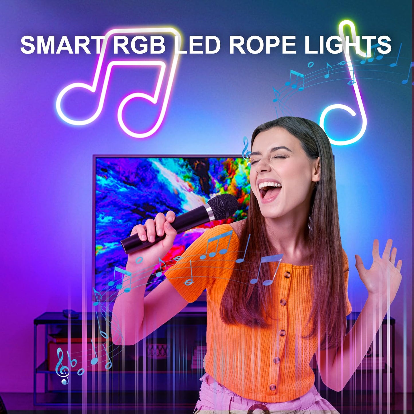 Vrribonx 19.6FT Led Neon Rope Lights Control with App/Remote,Flexible Led Rope Lights,Multiple Modes,IP65 Outdoor RGB Lights Waterproof,Music Sync Gaming Led Neon Strip Lights for Bedroom