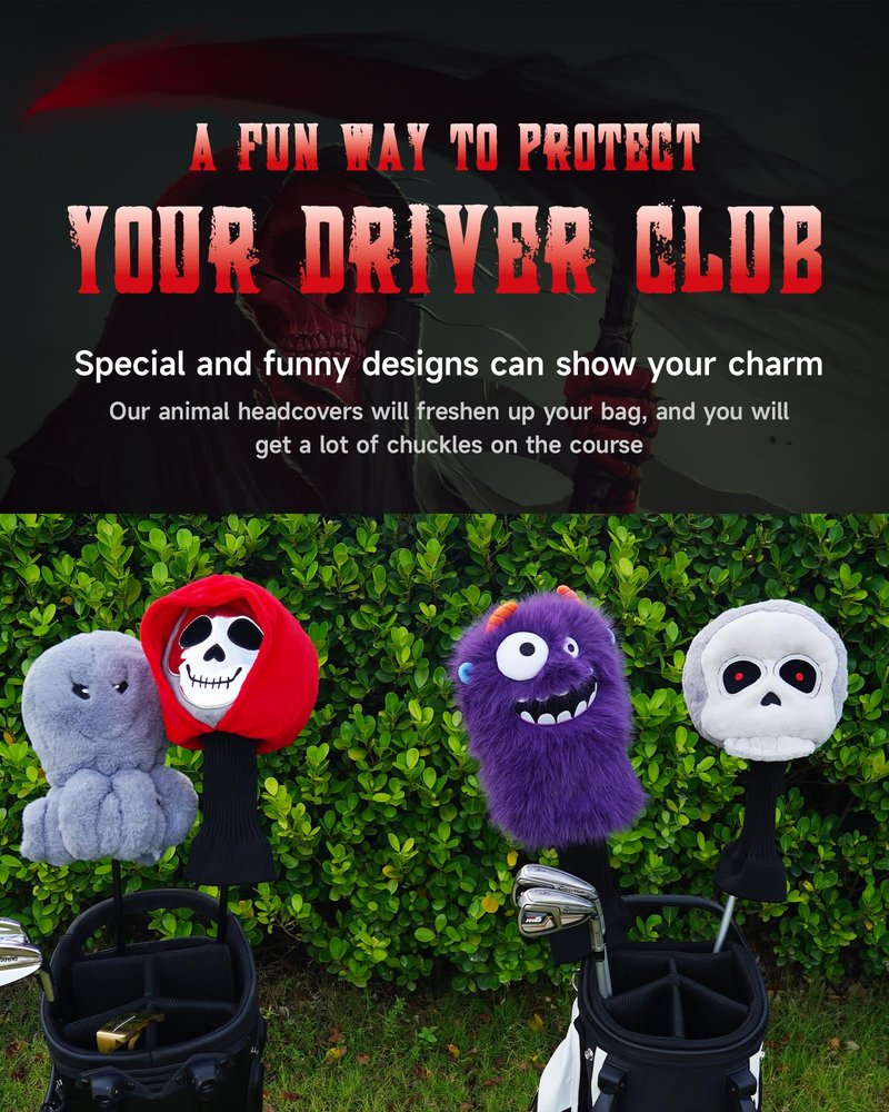 Big Teeth Funny Driver Headcover,Funny Golf Club Covers,460cc Driver Covers for Golf Clubs, Golf Gift for Men