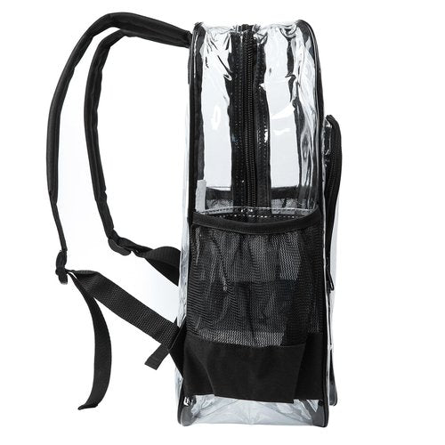 BeigeSwan 17-Inch Clear Backpack, Backpack with Zipper Pen Pencil Case for Sports,Work,Stadium,Security Travel, BPCK1003MUL-6