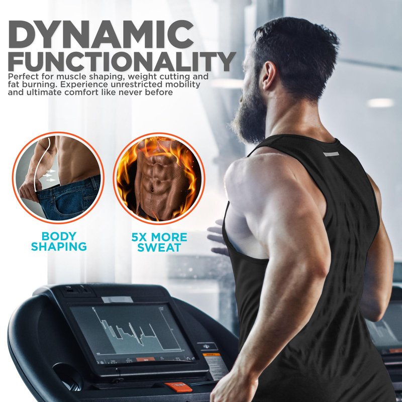 RDX Men Sauna Vest, Sweat Workout Shirt, Waist Trainer, Corset, Compression Body Shaper Zipper and Seamless