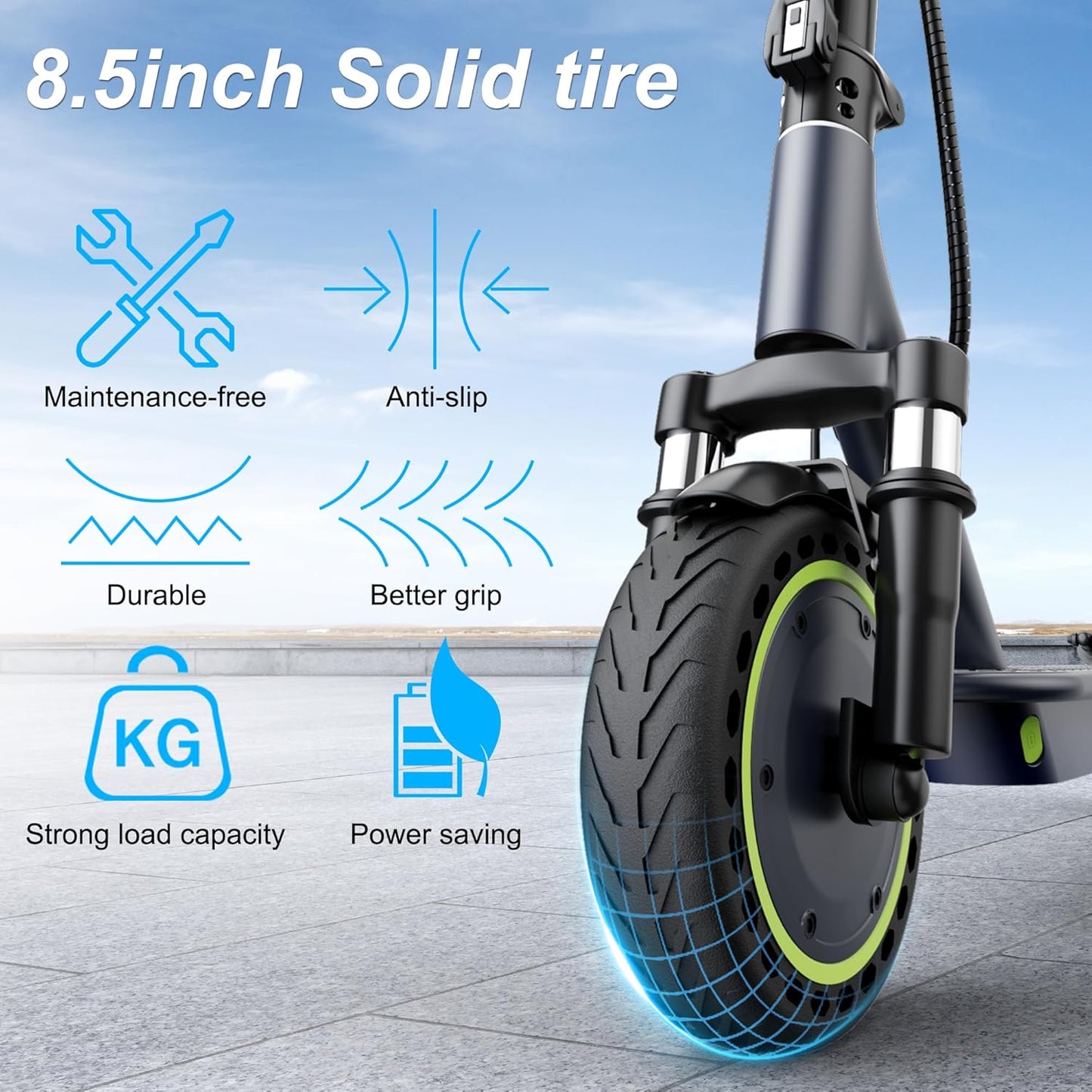 Roinside Electric Scooter - High-Speed 350W/500W Motor | Long-Range Up to 62 Miles, Foldable Design