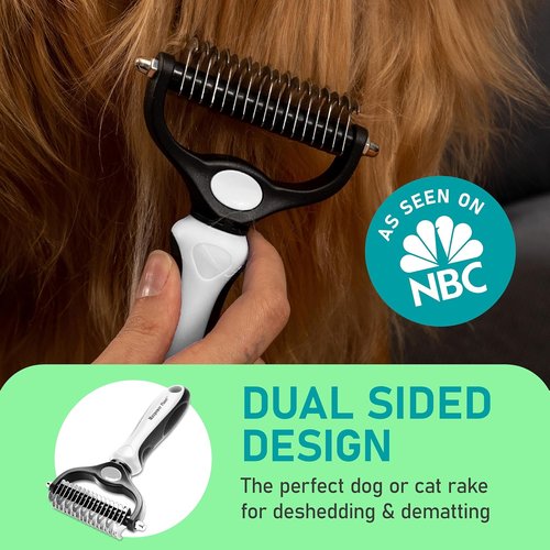 Maxpower Planet Pet Grooming Brush - Double-Sided Undercoat Rake for Dogs & Cats, Reduces Shedding 95% | Pack of 2