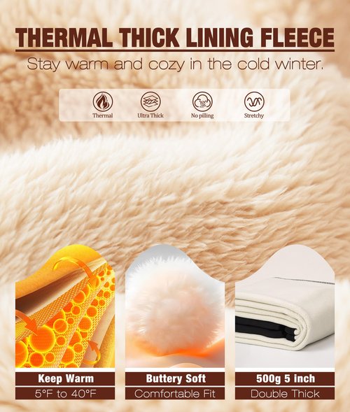 NEW YOUNG Thick Fleece Lined Leggings Women-High Waisted Winter Thermal Warm Yoga Pants Tummy Control