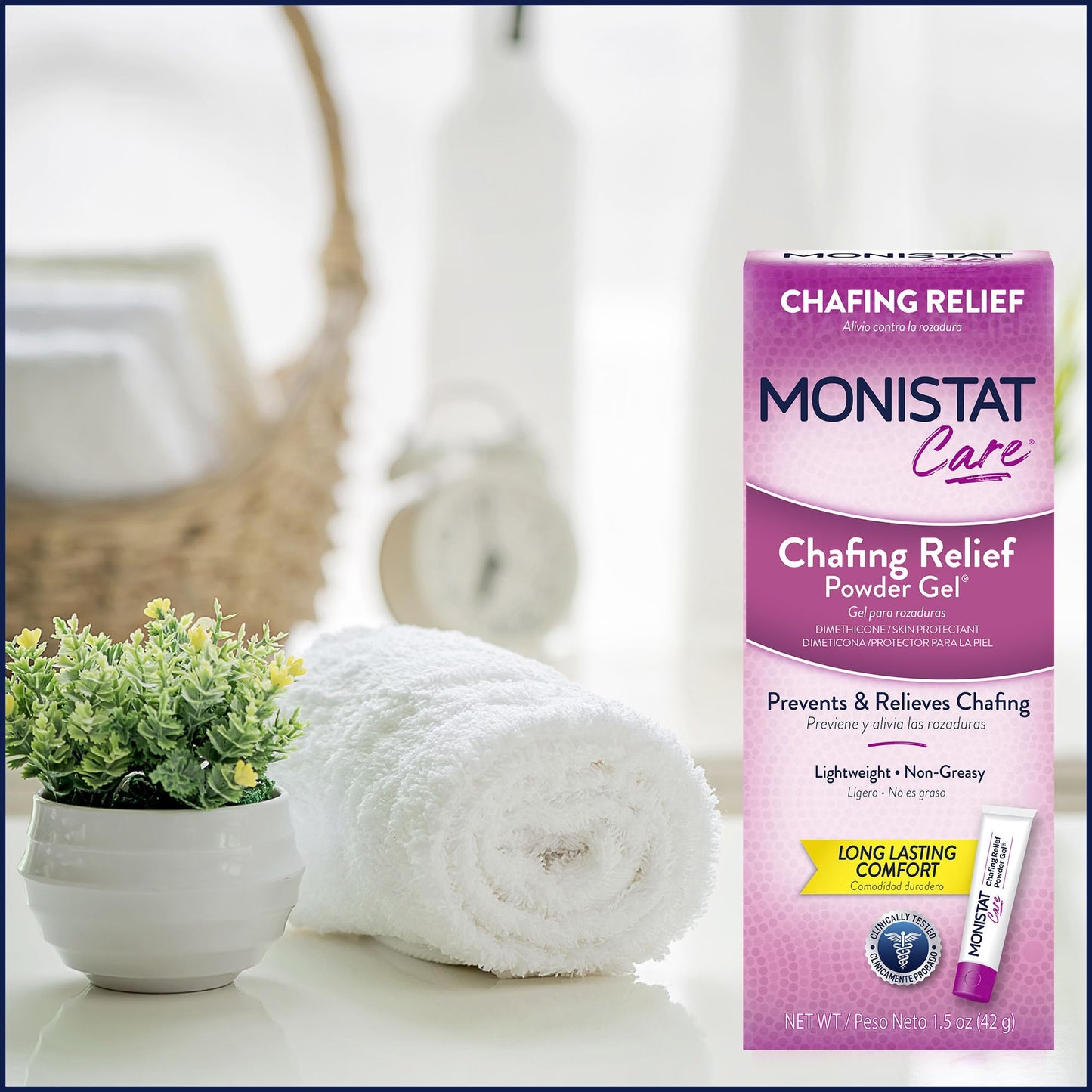 Monistat Chafing Relief Powder Gel, Long-Lasting Anti-Chafing Protection for Bikini Area, Thighs and Bra Lines, 1.5 Oz