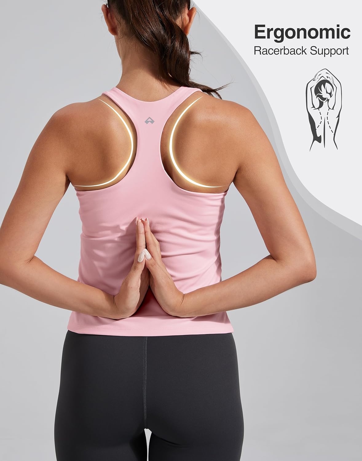 Pioneer Camp Women's Workout Tank Tops - Built-In Bra Racerback for Gym & Yoga | Athletic Longline Design