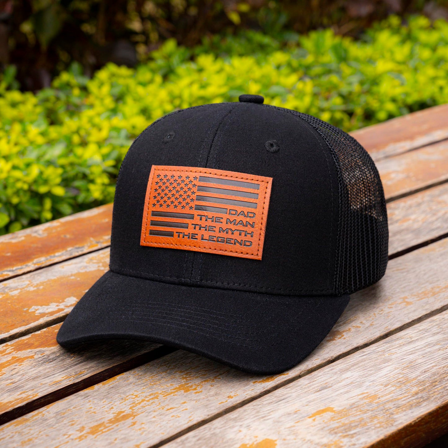 Dad The Man The Myth The Legend Flag Hat, Fathers Day Birthday Gifts for Dad Papa from Daughter Son Black Cap (US, Alpha, One Size, Black)