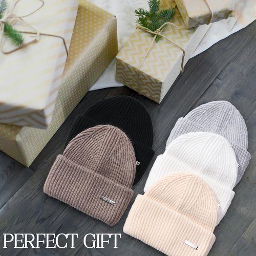Harikery Wool Blend Knit Beanie hat for Women man Warm Soft Cashmere Beanie Unisex Cozy Skull Cap Winter Headwear Brown