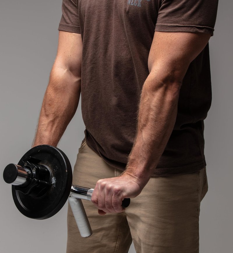 The Strong Arm - *ORIGINAL* Forearm and Wrist Strengthener, Grip Trainer, Forearm exerciser, wrist bar, hand barbell, forearm extensors trainer, Most Versatile Forearm Tool, USA SMALL BUSINESS ORIGINAL- NON CHINESE KNOCK OFF.