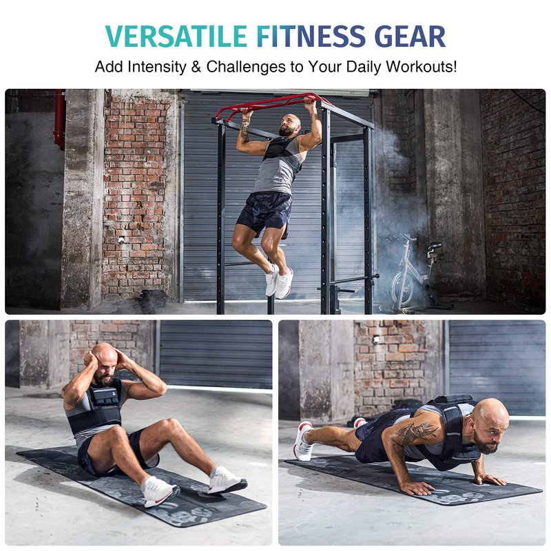 ZELUS 23lb Weighted Vest with Adjustable Weights for Exercise, Weight Vest for Men, Workout Vest for Home Workouts Cardio Strength Training Weight Loss (23lb-Iron Bar)