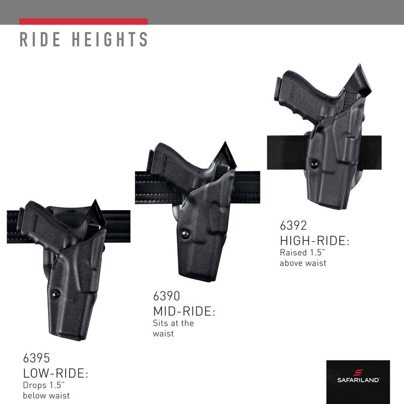 Safariland, 6395: ALS, Level 1 Retention Duty Holster, Fits: Glock 19, 23, 32, Low-Ride, Right Hand, Black - STX Tactical