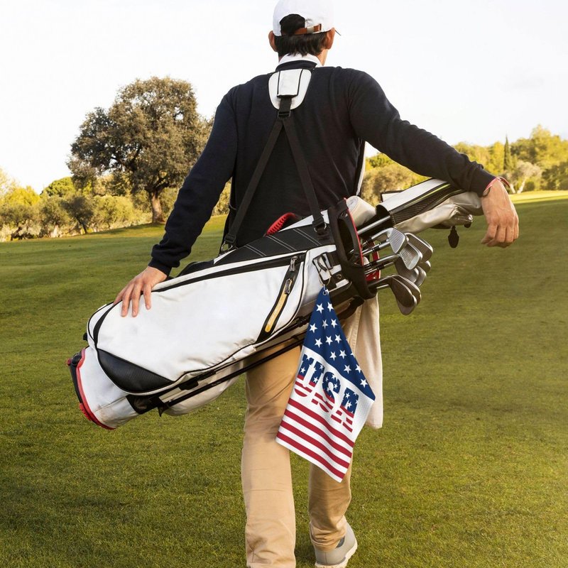BJQ USA Golf Towel American Flag Golf Towel with Carabiner Clip Microfiber Towel for Golf Bags Men and Women Golf Accessories